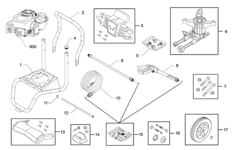 Main Unit (80022538) Diagram and Parts List for 020688-02  Briggs and Stratton Pressure Washer